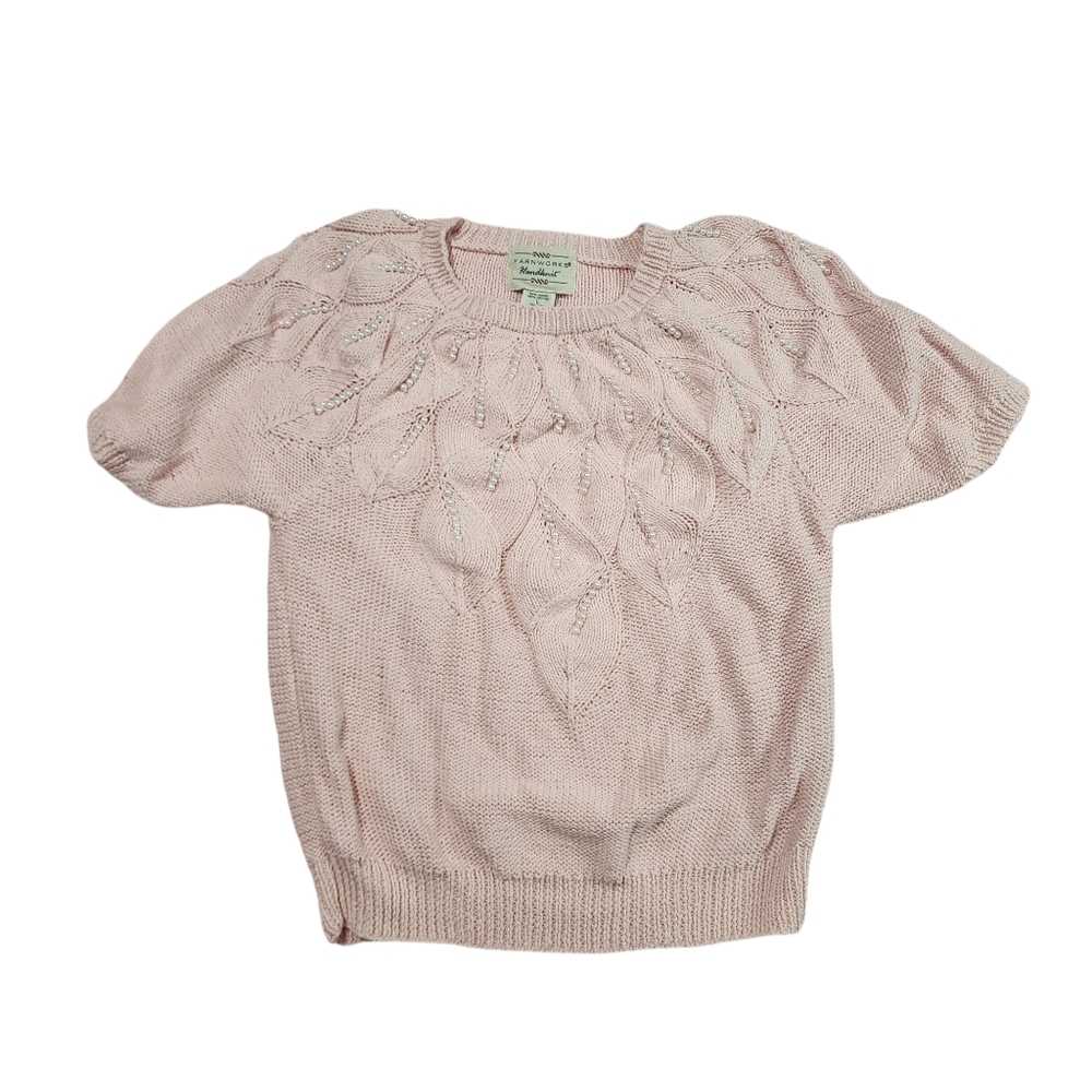 Yarnworks Large Sweater with Pearl Bead Accents